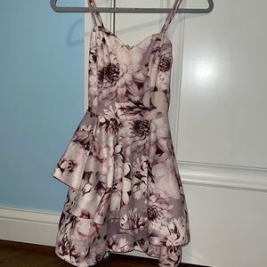 purple and white flower dress, size xs